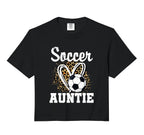 Soccer Auntie Leopard Heart Matching Family Hoodie - Graphic Print Unisex