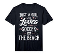 Just Who Loves Soccer And Beach Gift T-Shirt - Unique Graphic Men Women