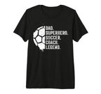 Dad Superhero Soccer Coach Legend T-Shirt - Aesthetic Graphic for Adults