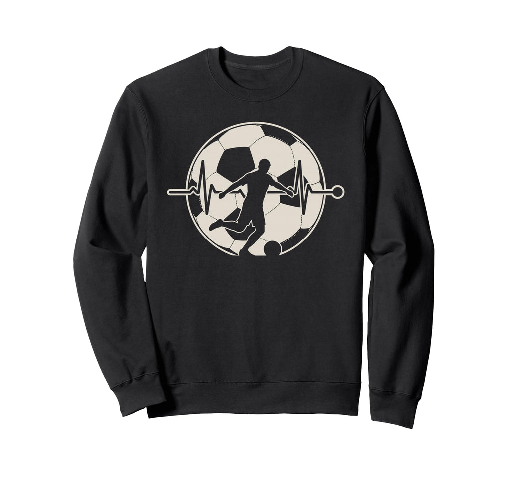 Heartbeat Football Soccer Player Sweatshirt - Minimalist Print Unisex