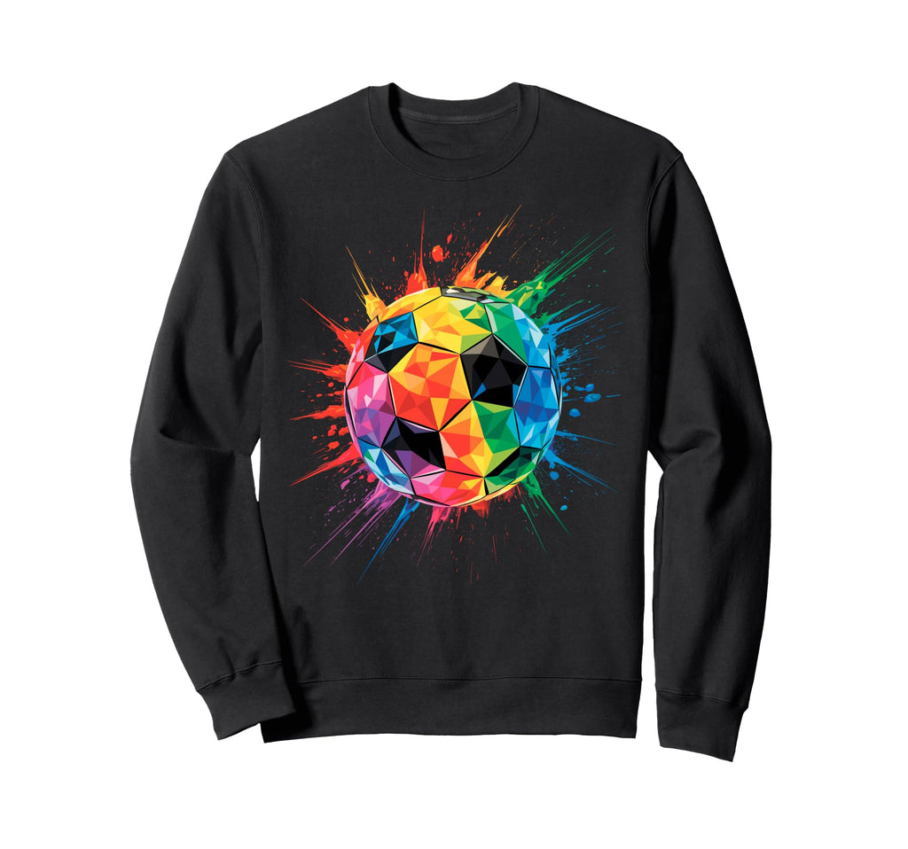 Colorful Splash Art Soccer Football Sweatshirt - Fun Novelty Design Unisex