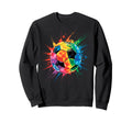 Colorful Splash Art Soccer Football Sweatshirt - Fun Novelty Design Unisex