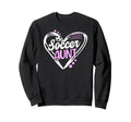 Soccer Aunt Heart Aunt Soccer Sweatshirt - Fun Novelty Design Unisex