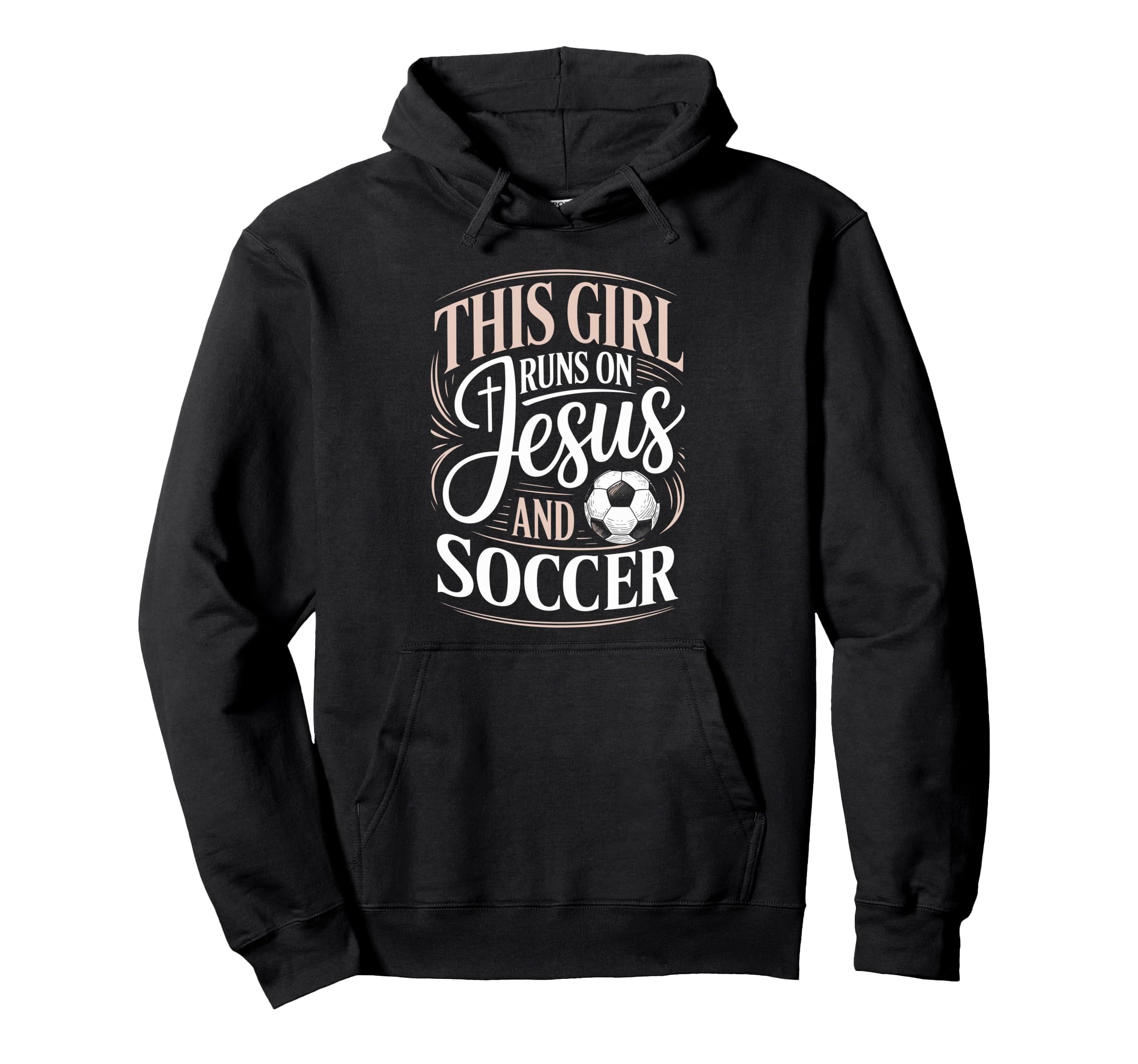 This Runs Jesus And Soccer Player Faith Hoodie - Novelty Apparel Unisex