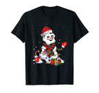 Lights Santa Snowman Soccer T-Shirt - Unique Graphic Men Women