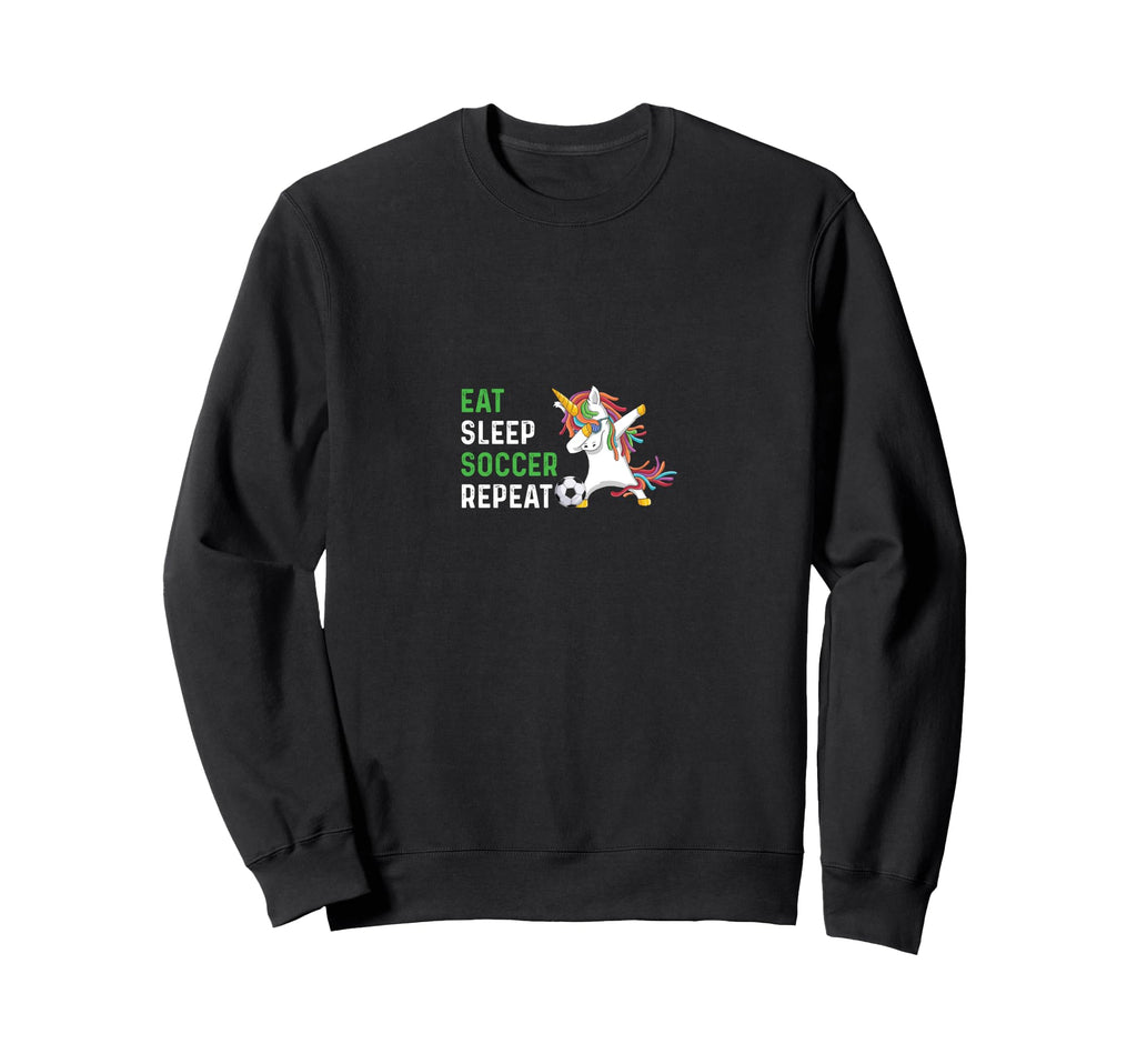 Funny Eat Sleep Soccer Repeat Sweatshirt - Unique Graphic Men Women