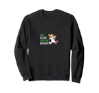 Funny Eat Sleep Soccer Repeat Sweatshirt - Unique Graphic Men Women