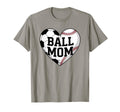 Ball Mom Heart Funny Baseball Soccer T-Shirt - Fun Novelty Design Unisex