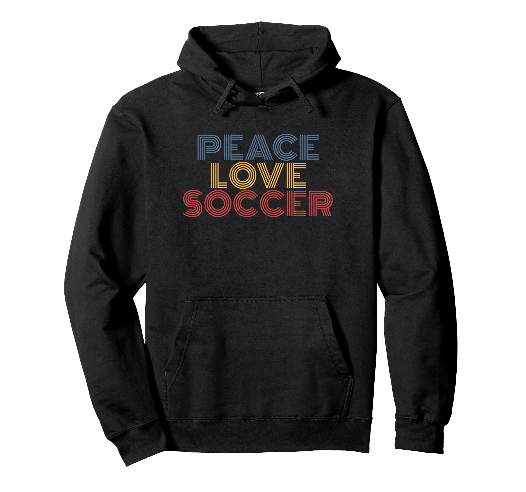 Peace Love Soccer 70S Hoodie - Casual Everyday Wear for Adults