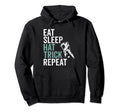 Eat Sleep Hat Trick Repeat Ice Hockey Hoodie - Streetwear Style Unisex