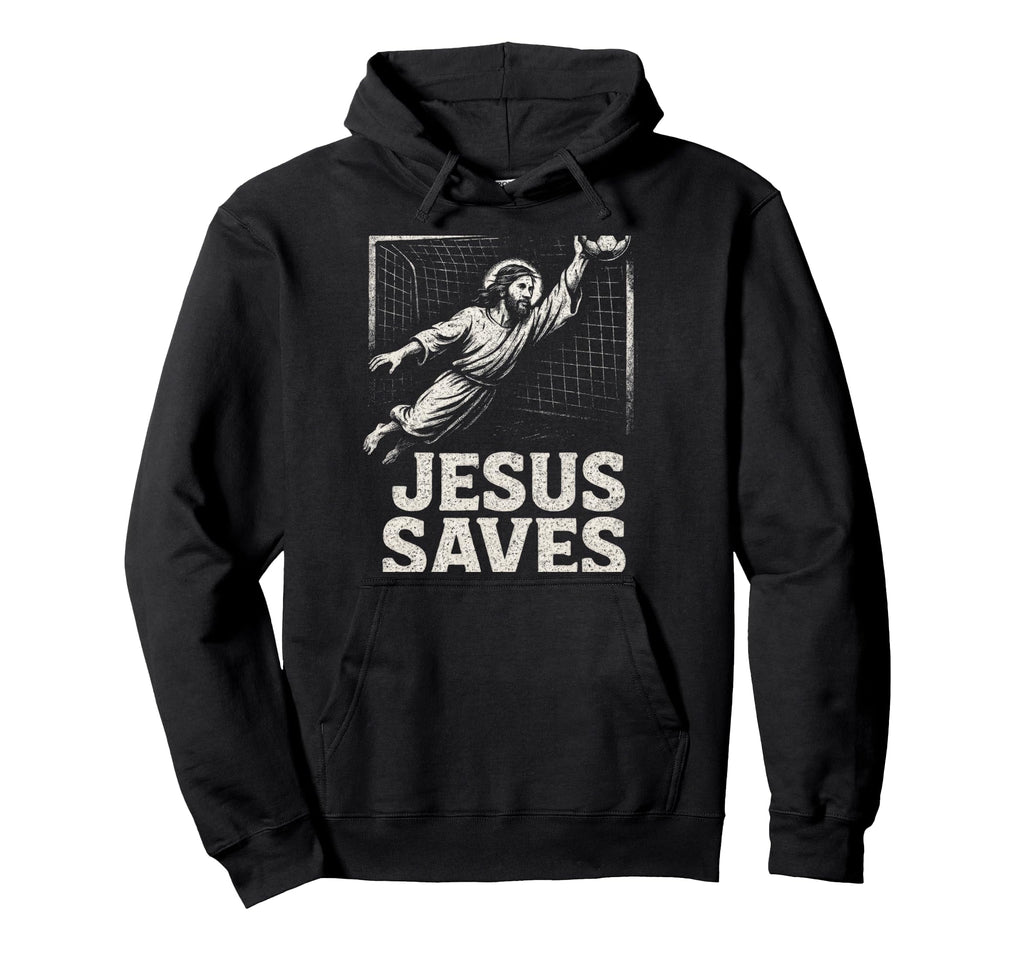 Jesus Saves Soccer Goalie Christian Hoodie - Casual Everyday Wear Unisex