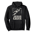 Jesus Saves Soccer Goalie Christian Hoodie - Casual Everyday Wear Unisex
