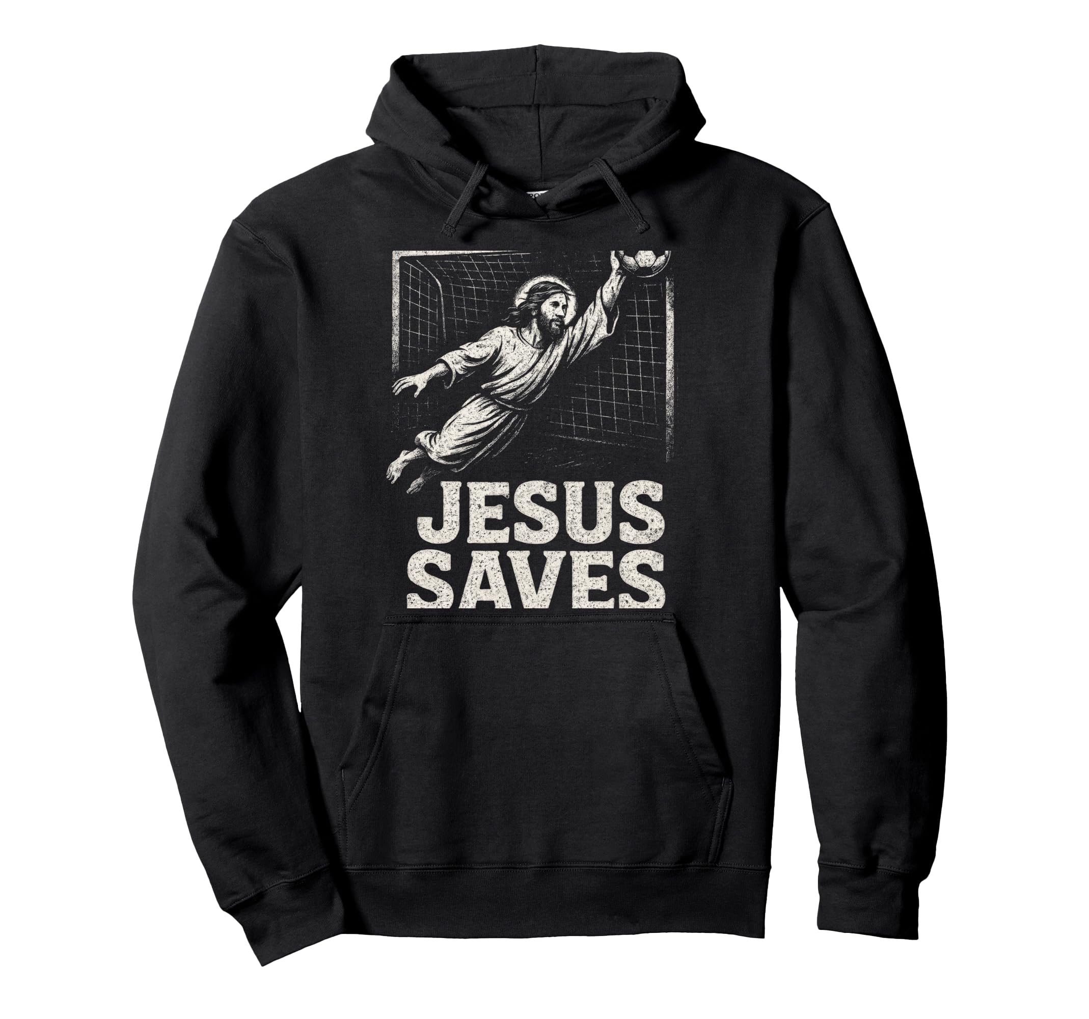 Jesus Saves Soccer Goalie Christian Hoodie - Casual Everyday Wear Unisex