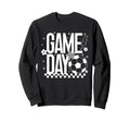 Game Day Soccer Season Mom Checkered Sweatshirt - Unique Graphic Unisex