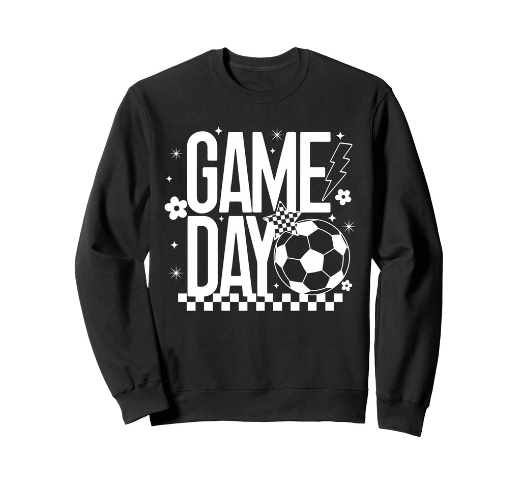 Game Day Soccer Season Mom Checkered Sweatshirt - Custom Art Print Unisex
