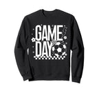 Game Day Soccer Season Mom Checkered Sweatshirt - Custom Art Print Unisex