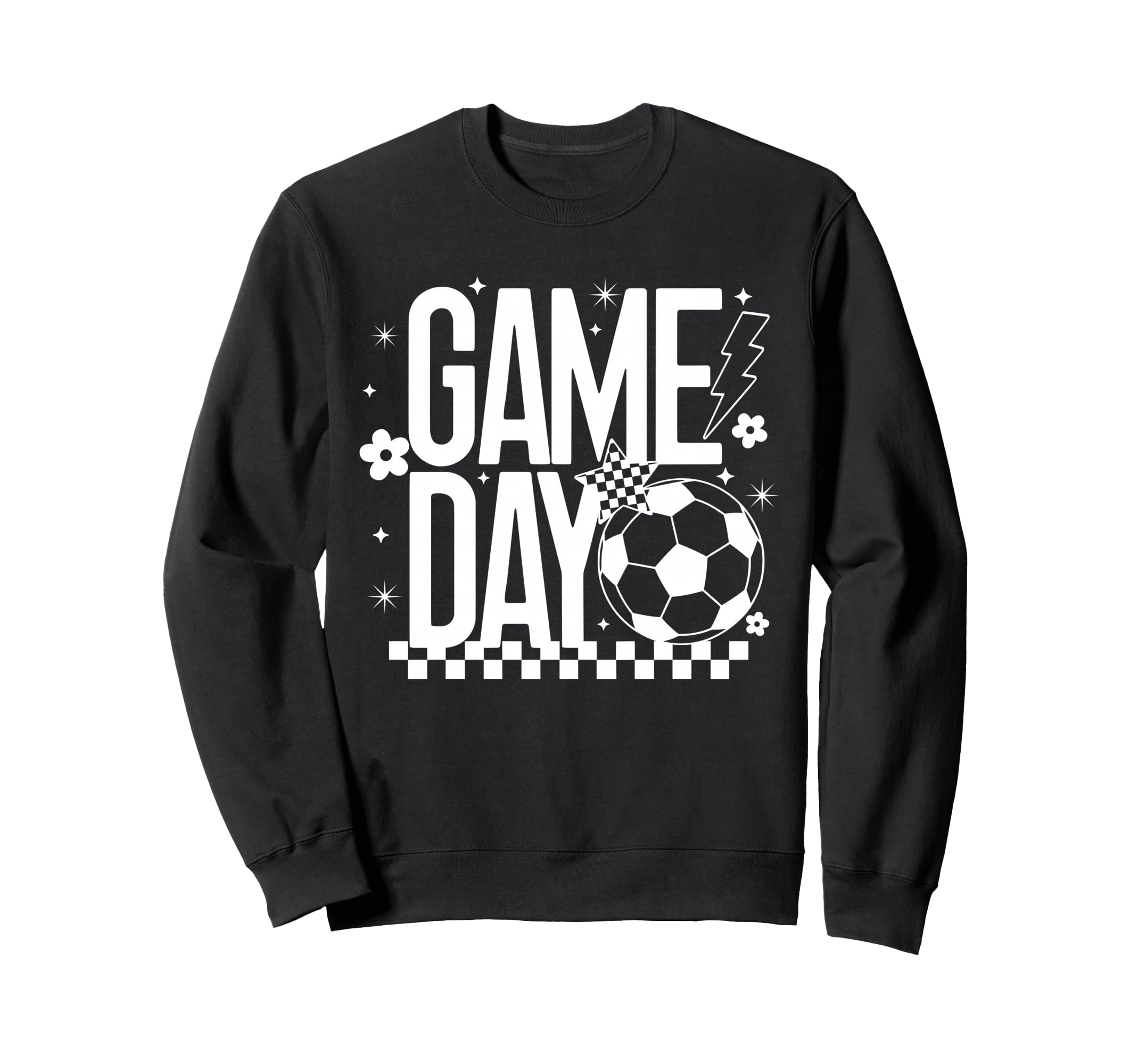 Game Day Soccer Season Mom Checkered Sweatshirt - Custom Art Print Unisex