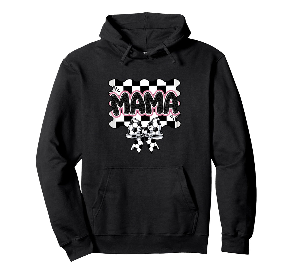 Checkered Soccer Mama Bow Leopard Football Hoodie - Unique Graphic Unisex