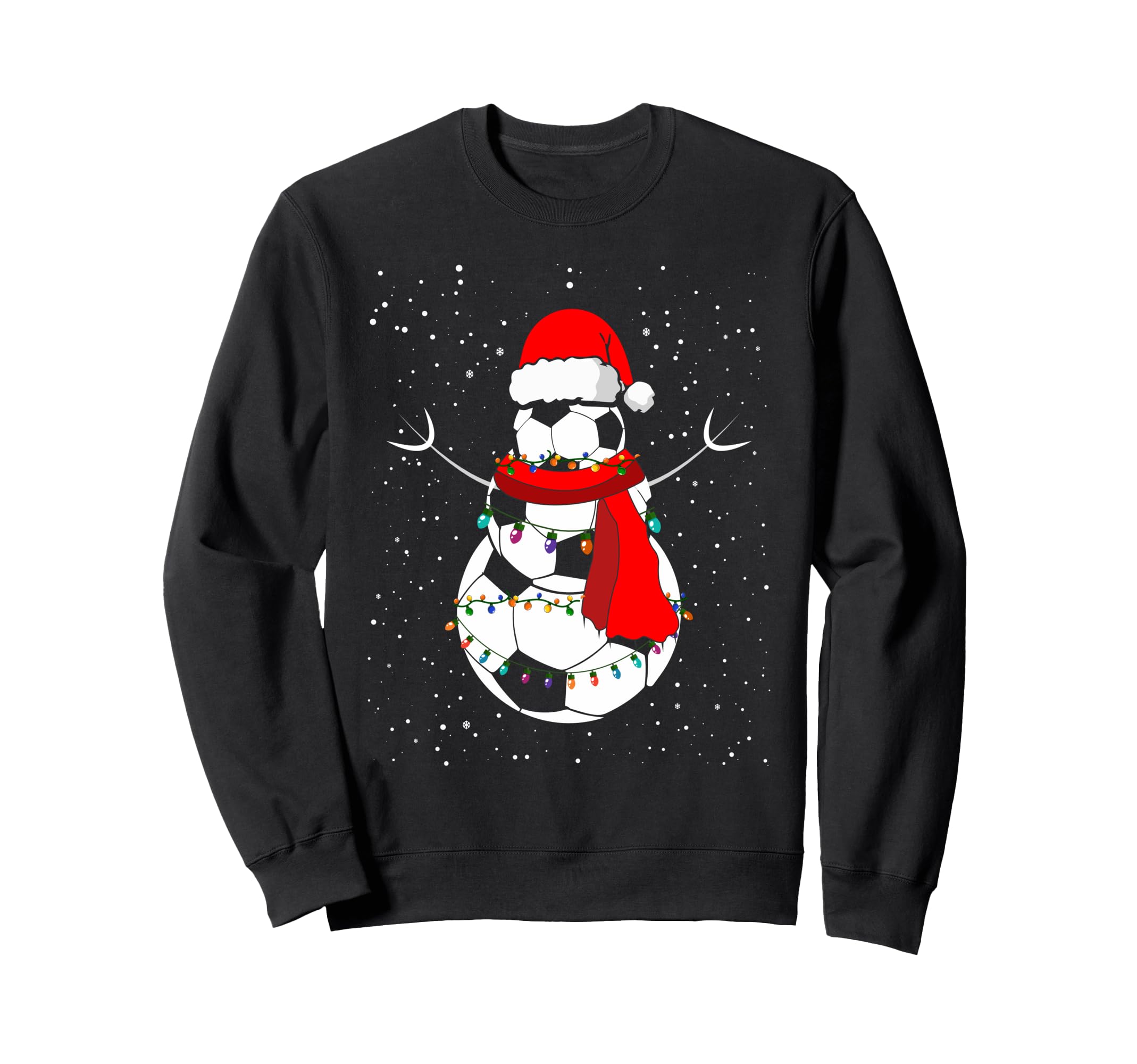 Funny Soccer Balls Santa Snowman Sweatshirt - Aesthetic Graphic for Adults