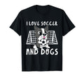 I Love Soccer And Dogs Goalie T-Shirt - Fun Novelty Design for Adults