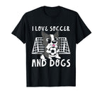 I Love Soccer And Dogs Goalie T-Shirt - Fun Novelty Design for Adults