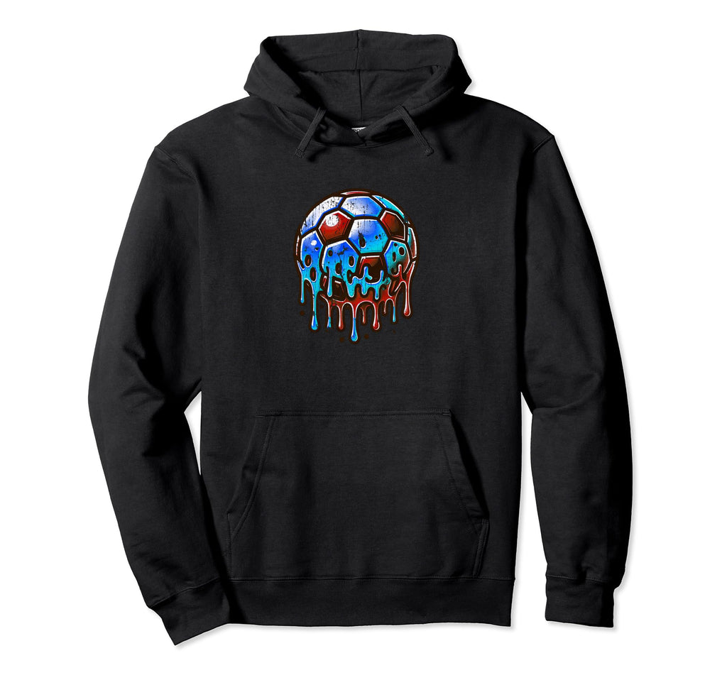 Soccer Ball Dripping Melting 2000S Hoodie - Trendy Graphic Unisex