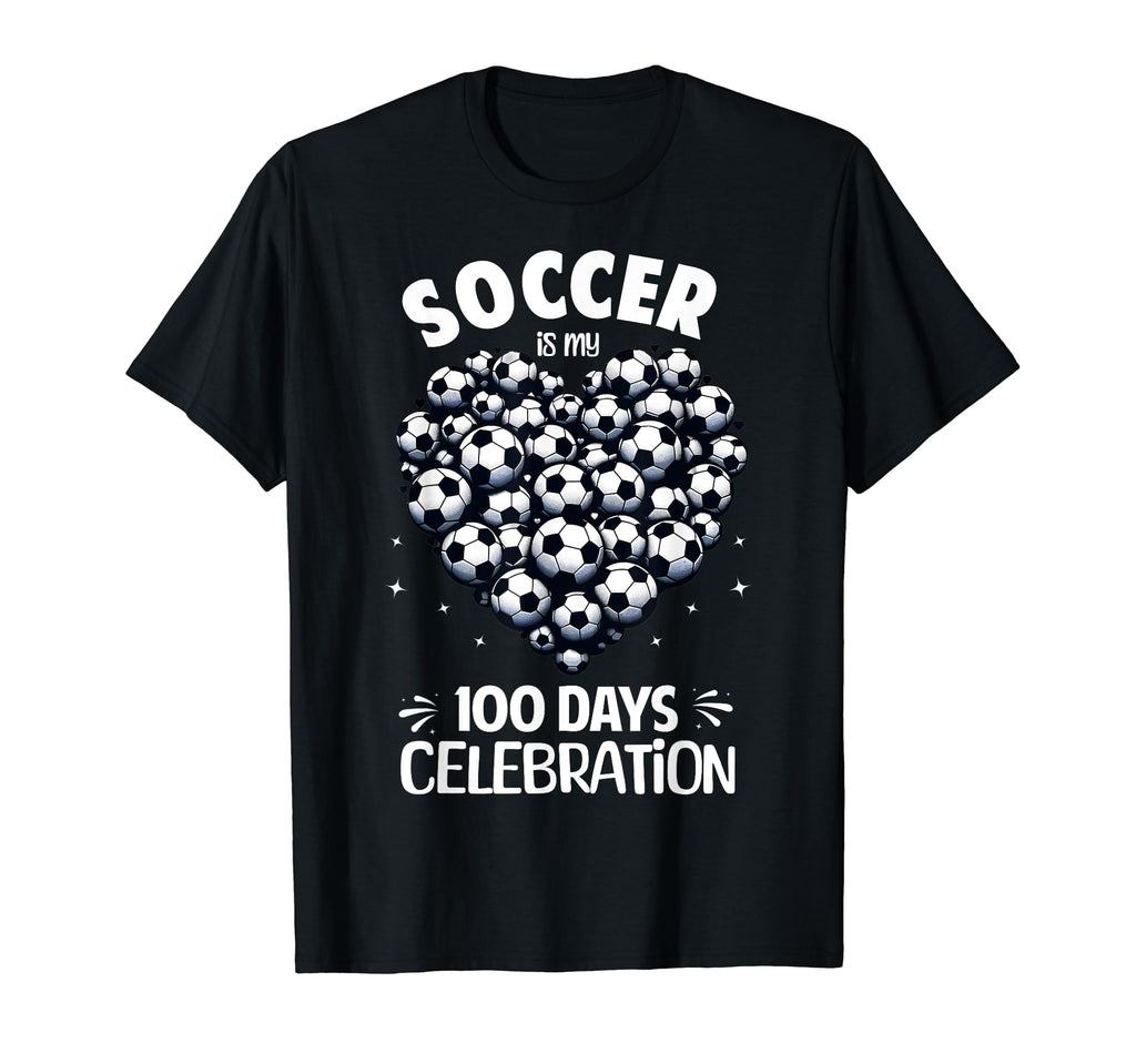 100 Days School Soccer Heart Love 100Th T-Shirt - Custom Art Print Unisex