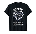 100 Days School Soccer Heart Love 100Th T-Shirt - Custom Art Print Unisex