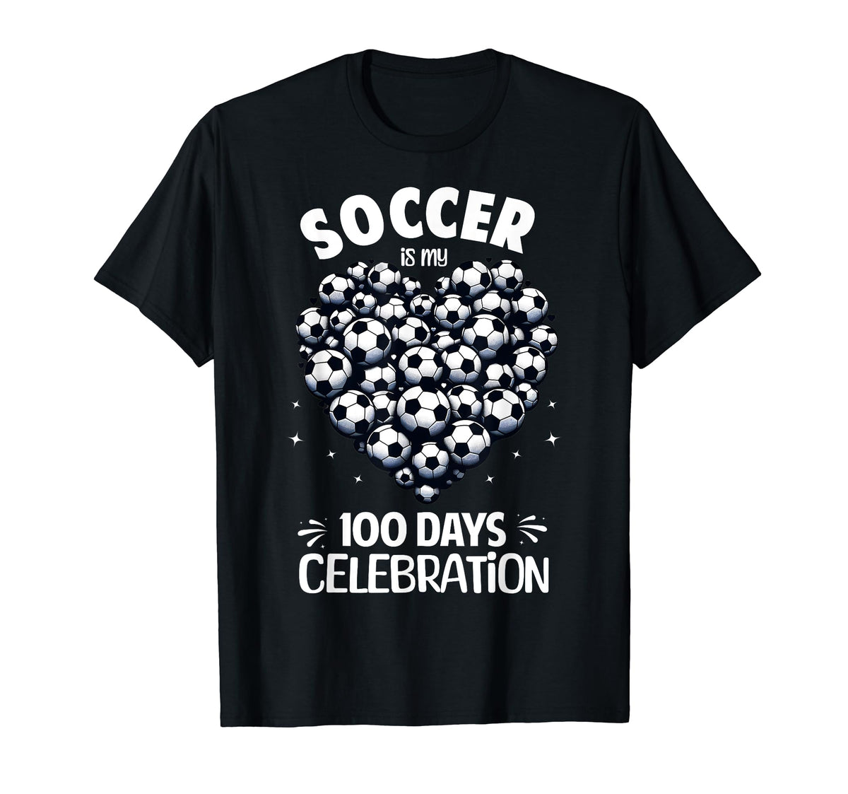 100 Days School Soccer Heart Love 100Th T-Shirt - Custom Art Print Unisex