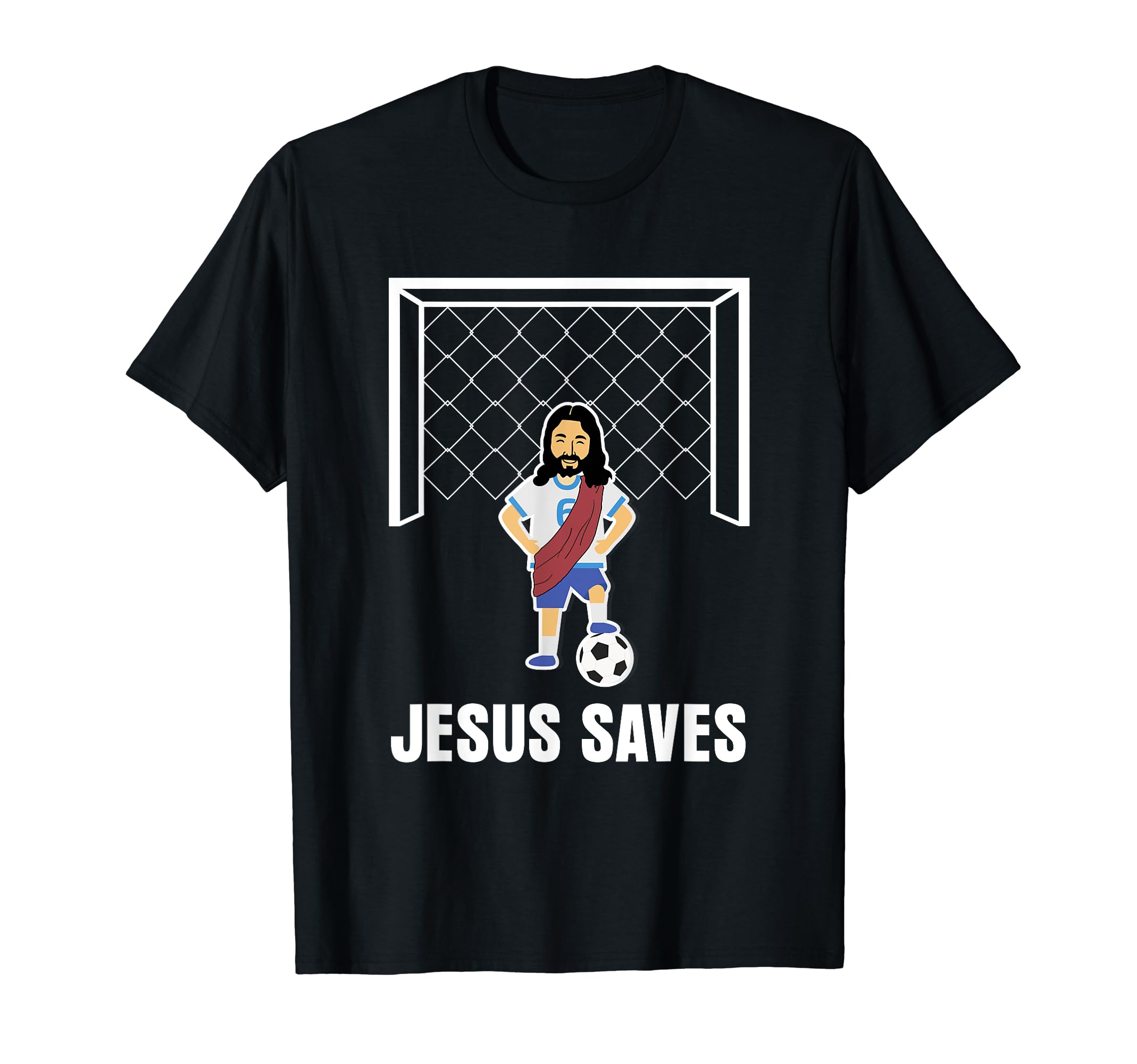 Jesus Saves Funny Christian Goalie T-Shirt - Graphic Print Unisex