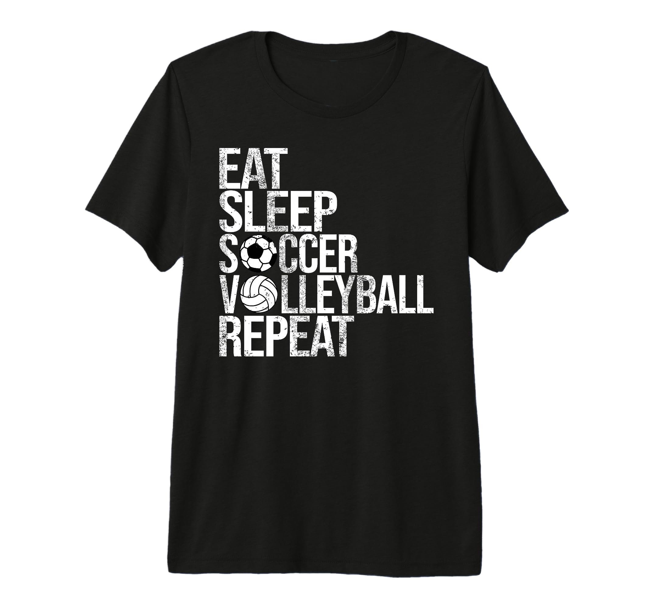 Eat Sleep Soccer Volleyball Repeat T-Shirt - Minimalist Print Men Women