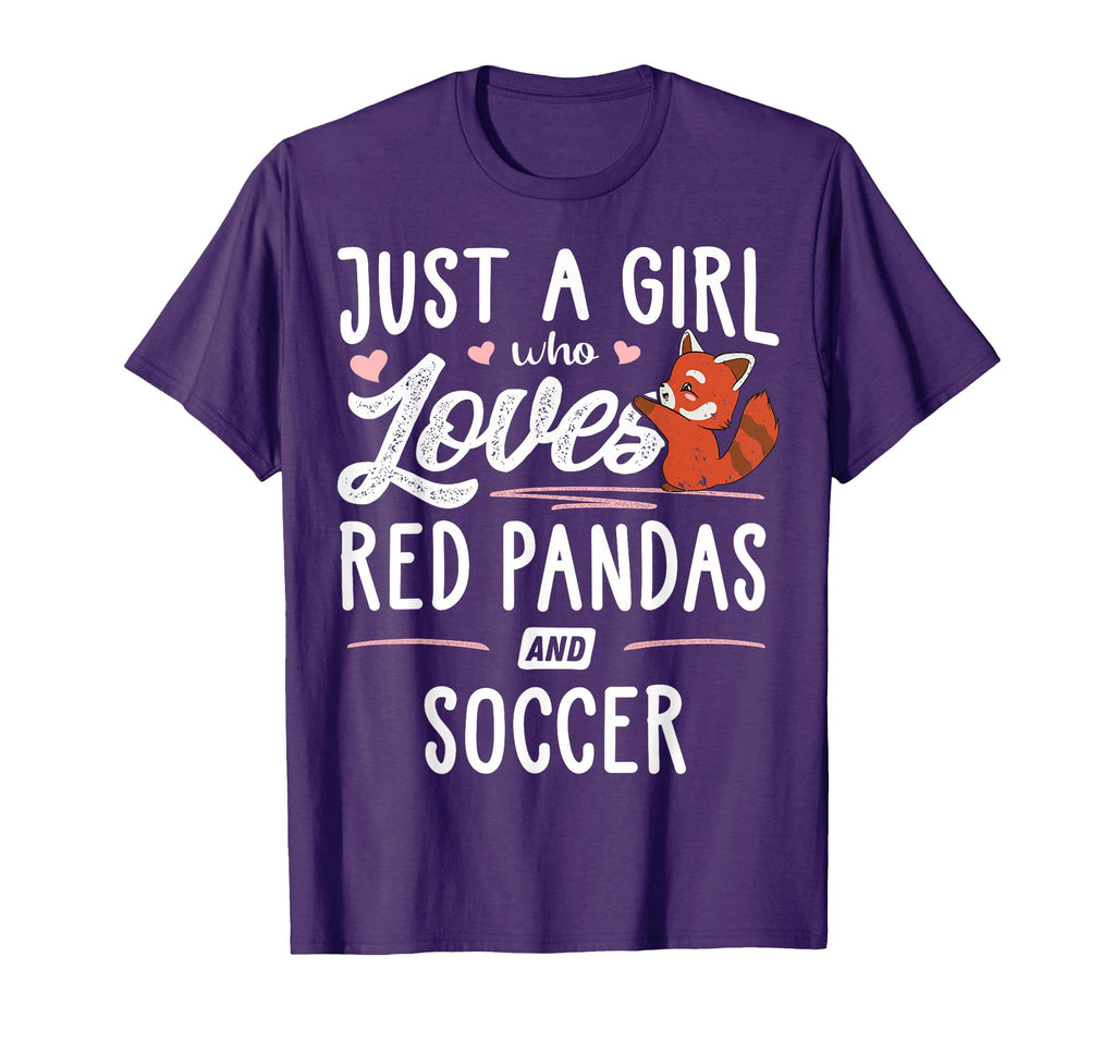 Just Who Loves Red Pandas And Soccer T-Shirt - Trendy Graphic for Adults
