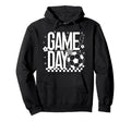 Game Day Soccer Season Mom Checkered Hoodie - Unique Graphic for Adults