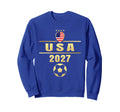 American Flag Soccer Team Sweatshirt - Casual Everyday Wear for Adults