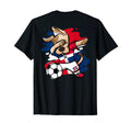 Dabbing Dog Dominican Republic Soccer T-Shirt - Unique Graphic for Adults