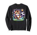 Soccer Player Tiger Cub Kicking Sweatshirt - Fun Novelty Design Unisex