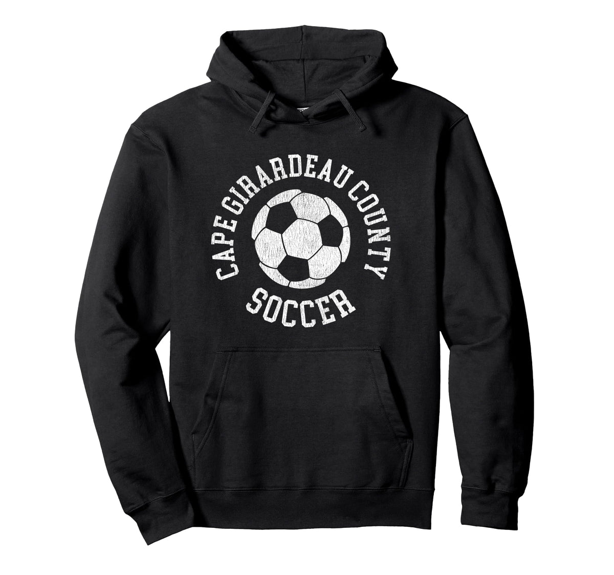 Cape Girardeau County Soccer Distressed 90S Hoodie - Novelty Apparel Unisex