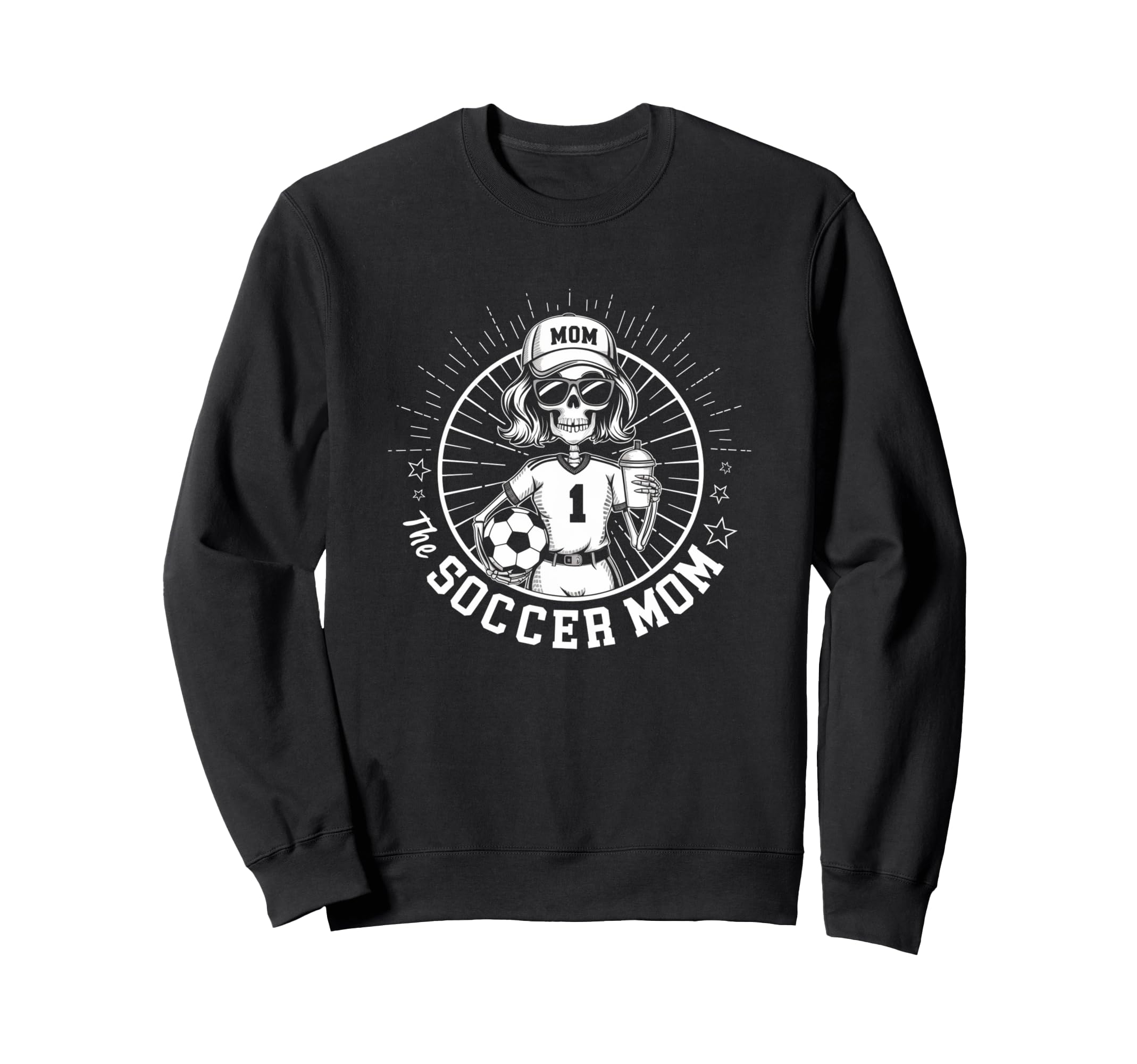 Soccer Mom Skeletton Halloween Sweatshirt - Minimalist Print Men Women