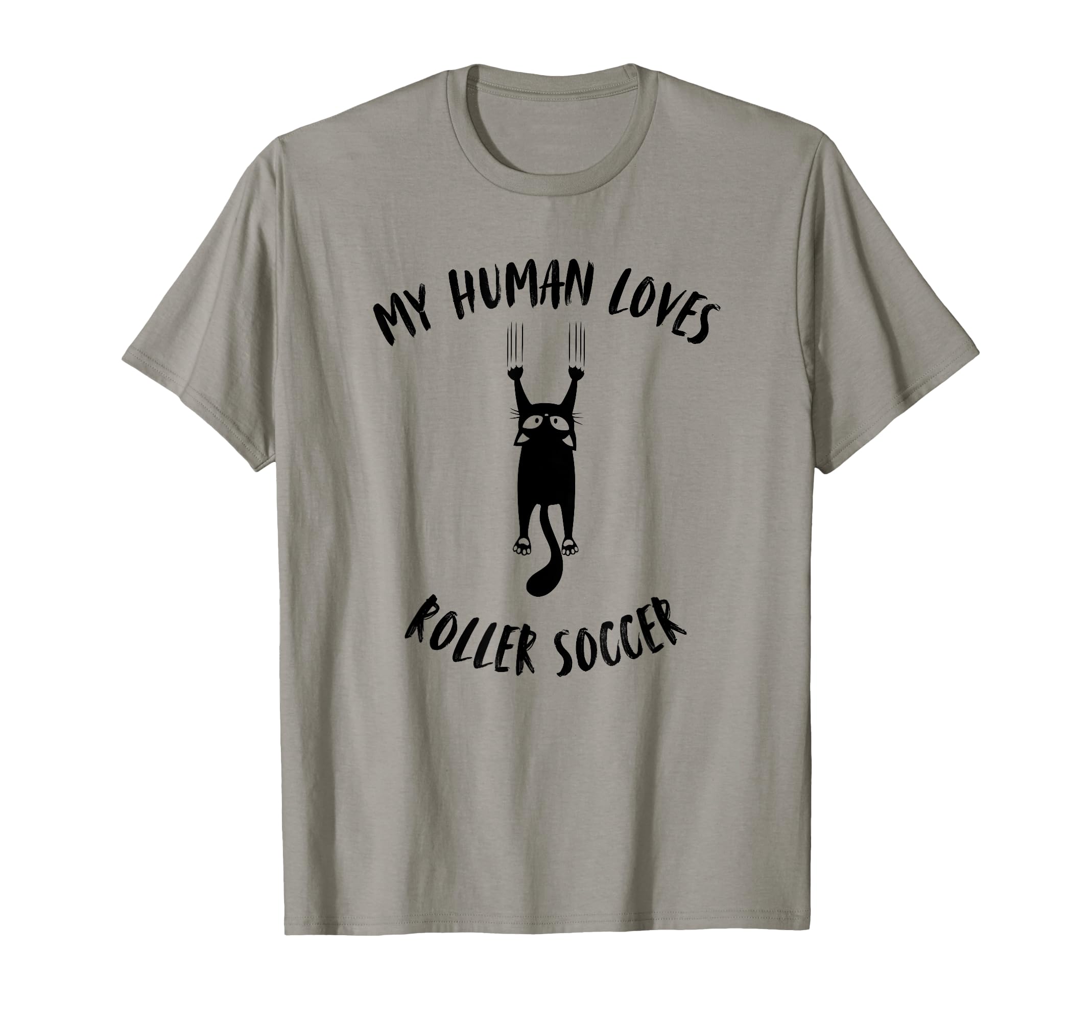 My Human Loves Roller Soccer Cat T-Shirt - Fun Novelty Design Unisex