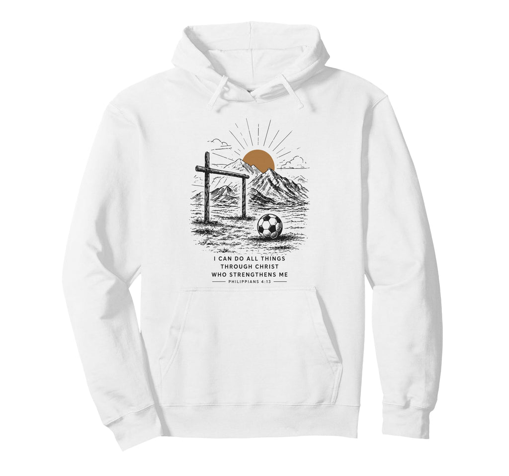 Christian Soccer Bible Verse Hoodie - Aesthetic Graphic for Adults