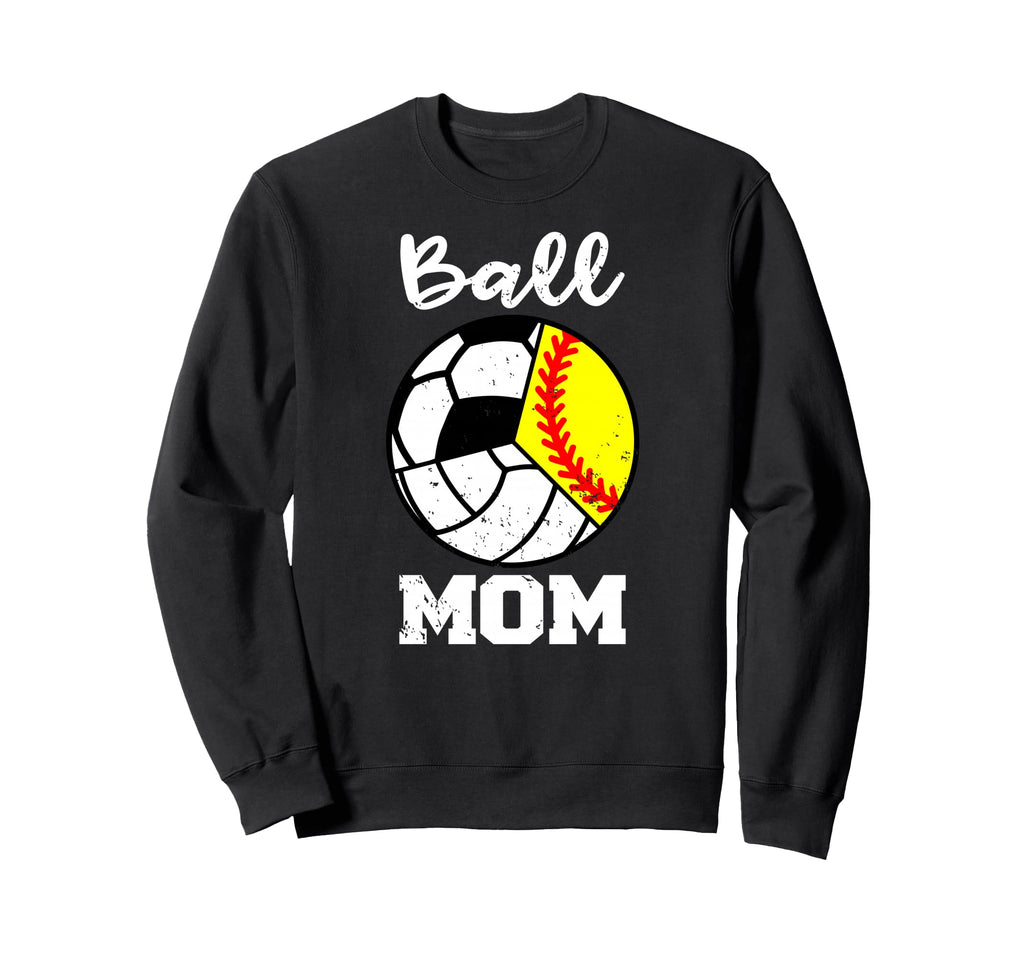 Ball Mom Funny Softball Sweatshirt - Fun Novelty Design for Adults