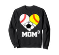 Mom Cubed Mom3 Mom Three Baseball Sweatshirt - Streetwear Style for Adults