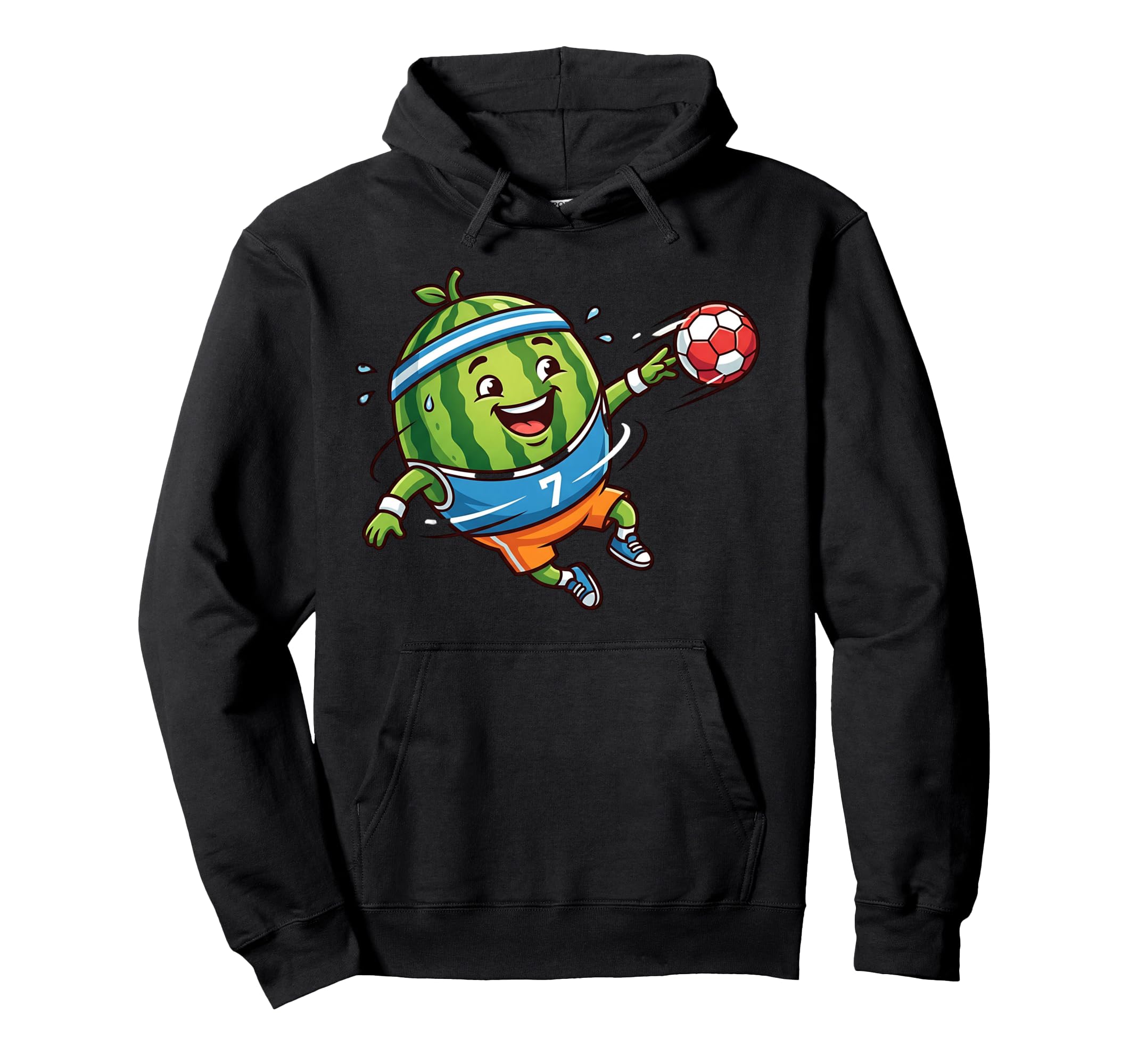 Watermelon Soccer Player Number 7 Hoodie - Casual Everyday Wear Unisex