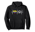 Ecuador Soccer Funny Soccer Heartbeat Hoodie - Minimalist Print Men Women