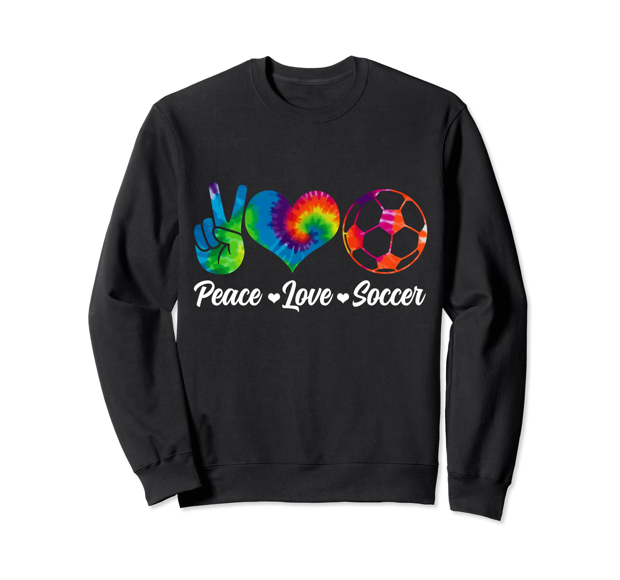 Soccer Tie Dye Peace Love Soccer Sweatshirt - Novelty Apparel for Adults