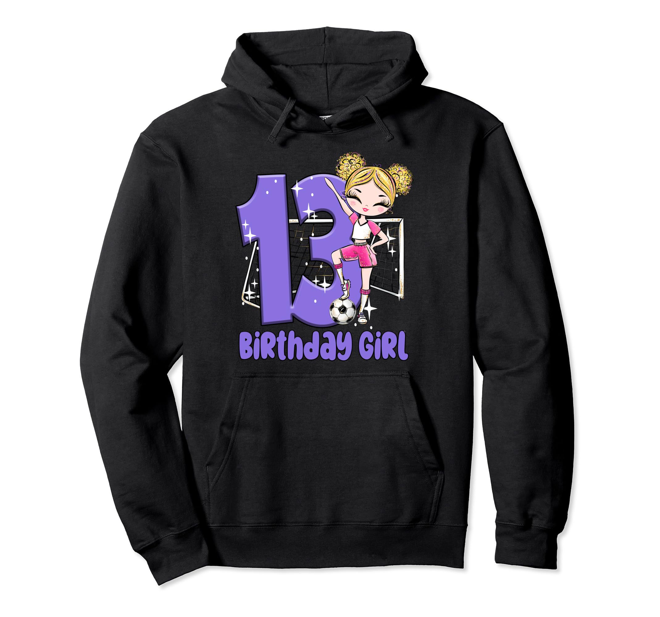 13Th Birthday Soccer Ball Net Party Hoodie - Aesthetic Graphic for Adults