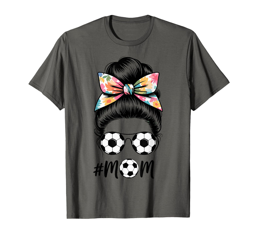 Messy Bun Bandana Soccer Mom Soccer T-Shirt - Novelty Apparel Men Women