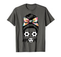 Messy Bun Bandana Soccer Mom Soccer T-Shirt - Novelty Apparel Men Women