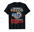 World Needs All Kinds Soccer Players Autism T-Shirt - Graphic Print Unisex