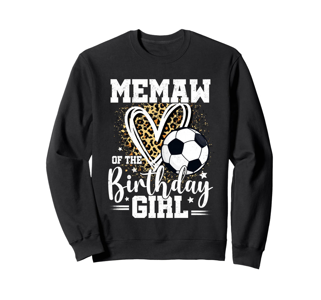 Memaw Birthday Soccer Ball Leopard Sweatshirt - Custom Art Print Unisex